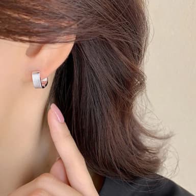 【KT DADA】包包 純銀耳扣 耳環 圈圈耳環 易扣耳環 情人節禮物 女孩生日禮物 女友禮物 s925 復古女耳