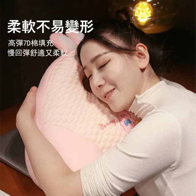 【Londee】冰豆豆卡通座椅護腰靠枕 辦公室 椅背靠墊 交換禮物(趴睡枕/沙發抱枕/椅靠)