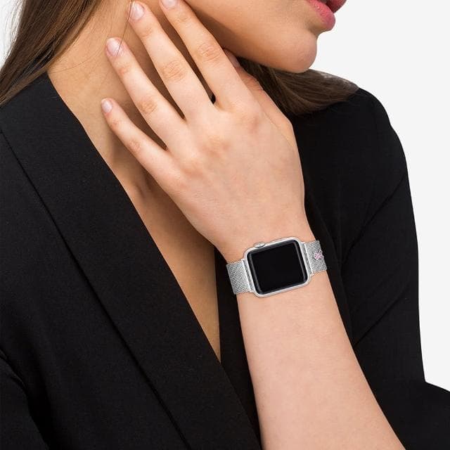 【COACH】Apple Watch 錶帶 38/40/41mm 適用 粉紅色水晶絲帶 米蘭錶帶 母親節 送禮 禮物(不含手錶)