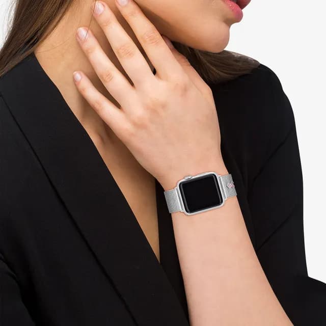 【COACH】Apple Watch 錶帶 38/40/41mm 適用 粉紅色水晶絲帶 米蘭錶帶 禮物 送禮(不含手錶)