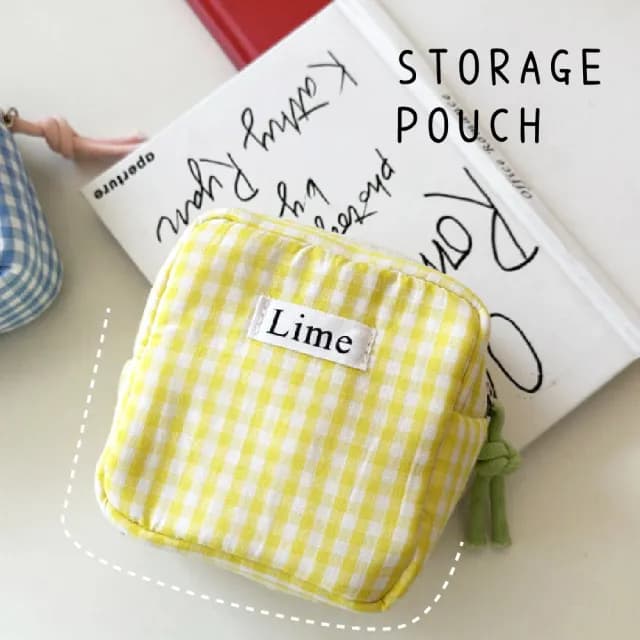 【檸檬收納】雙11 韓系清新黃收納小化妝包(隨身小包包 文具收納袋 盥洗包 零錢包 小物 鑰