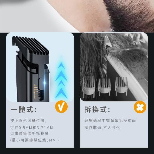 【便攜家用】智能電動理髮器(電推剪 低噪 剃髮 兒童成人 美髮 剃刀 沙龍 不卡髮 雙刃 續航久 禮物 剪髮)
