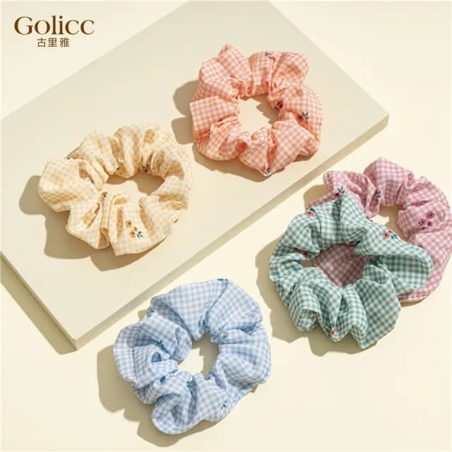【Golicc】髮圈 可愛日系 泡泡歐根紗 2入(七夕 情人節 生日 髮飾 頭飾 大腸圈 髮夾 禮物)