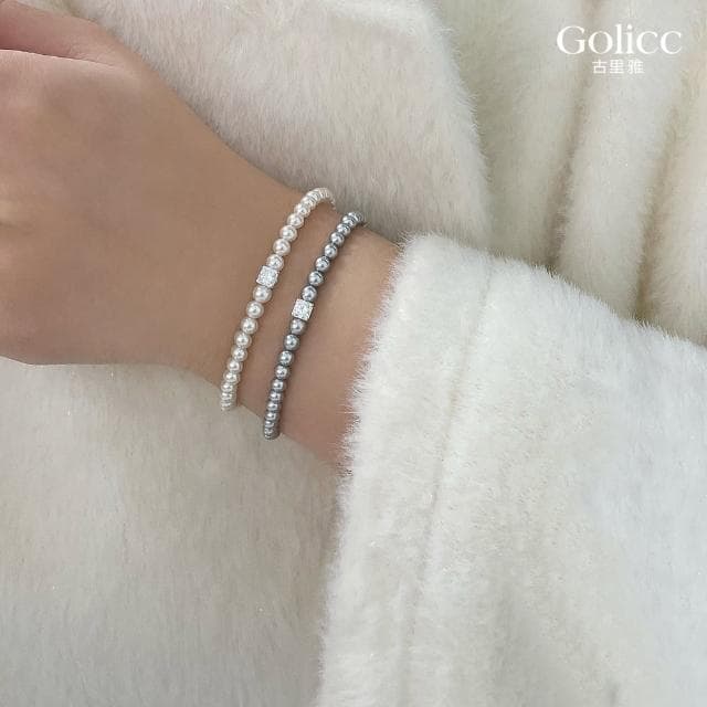 【Golicc】手鍊 法式經典 百搭珍珠鍊(母親節 生日 情人節 手環 手繩 首飾 飾品 禮物)