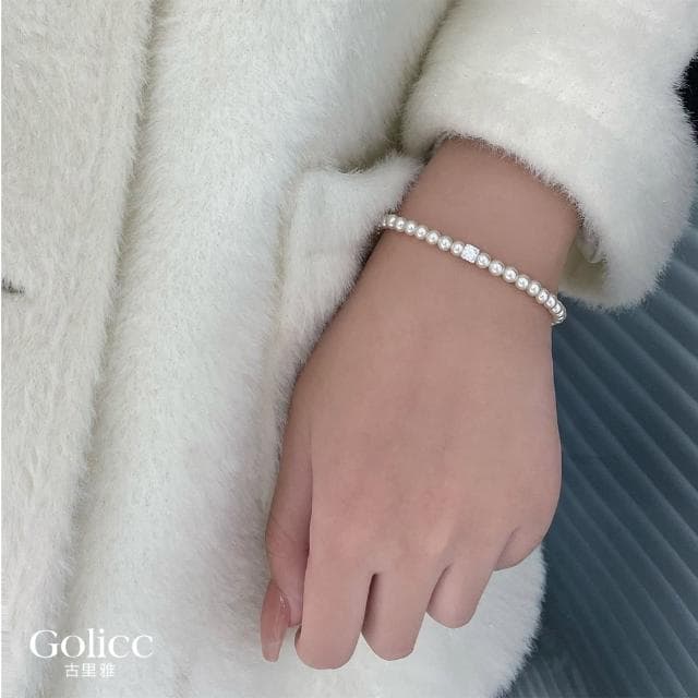 【Golicc】手鍊 法式經典 百搭珍珠鍊(母親節 生日 情人節 手環 手繩 首飾 飾品 禮物)