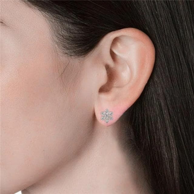 【Cate & Chloe】Sunny 18K白雪花飄飄水晶耳環(施華洛世奇水晶)
