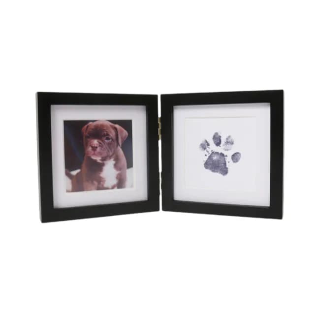 【Time Leisure 品閒】寵物毛孩不沾墨印泥拓印紀念相框/成長彌月禮(方黑框)