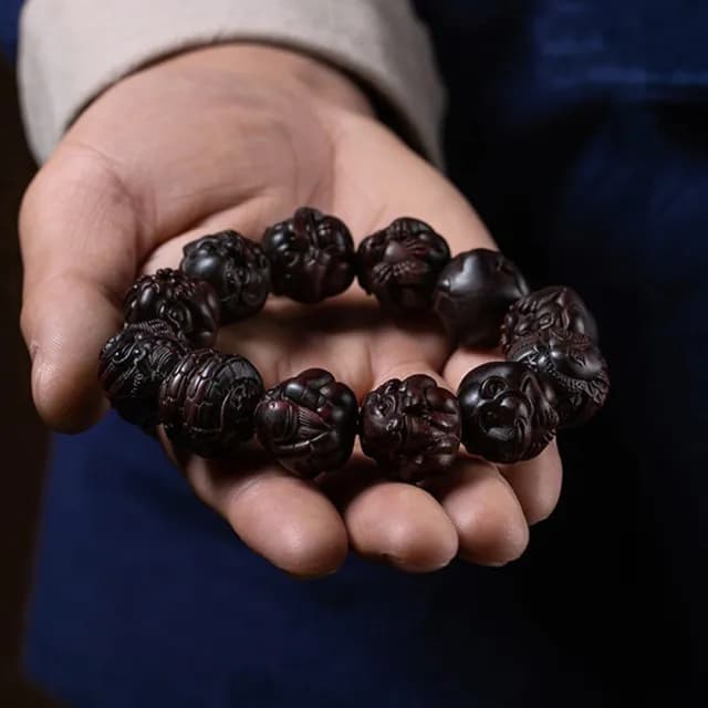 【LEESA】情人節禮物 手鍊串珠\招財手鍊\佛珠手鍊\小葉紫檀手串\紫檀佛珠\紫檀手珠\十二生肖\生肖手鍊\平安