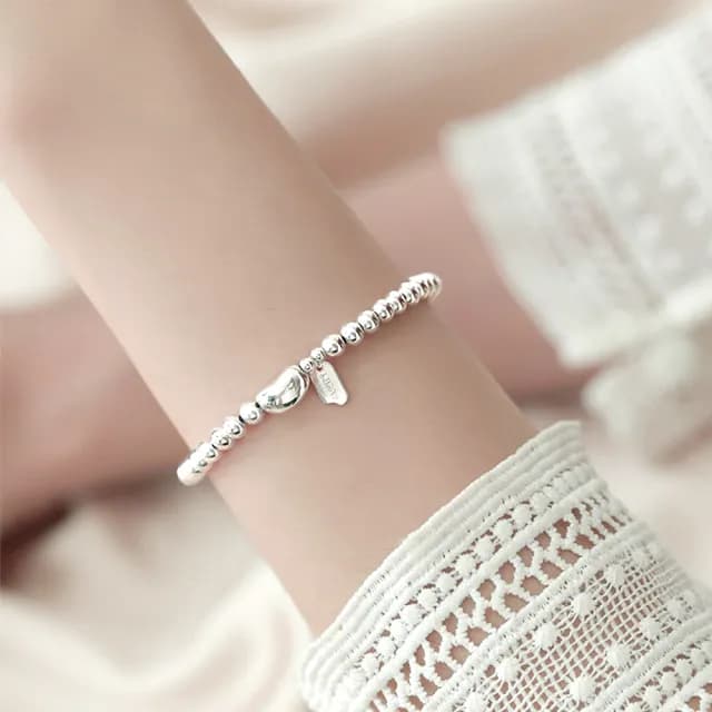 【LEESA】雙11 手鍊\手環\串珠手鍊\純銀手鍊\銀珠手鍊\日系手鍊\韓國手鍊\氣質手鍊\閨蜜手鍊\氣