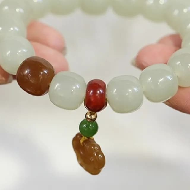 【LEESA】情人節禮物 和田玉手鍊\串珠手環\蘋果珠桶珠\平安手鍊\避邪手鍊\粗手環\玉手鍊\送長輩\送女生\生