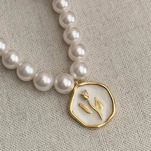 【KT DADA】情人節禮物 小香項鍊 韓國日系項鍊 串珠項鍊 女生飾品 女生 閨蜜送禮 珍珠項鍊 短鍊 鎖骨鏈 氣