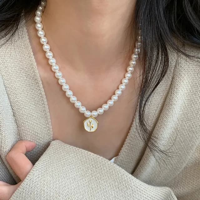 【KT DADA】情人節禮物 小香項鍊 韓國日系項鍊 串珠項鍊 女生飾品 女生 閨蜜送禮 珍珠項鍊 短鍊 鎖骨鏈 氣
