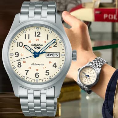 【SEIKO 精工】5 Sports 系列 製錶110週年紀念款 機械腕錶 母親節 禮物 推薦(SRPK41K1/4R36-15L0S)