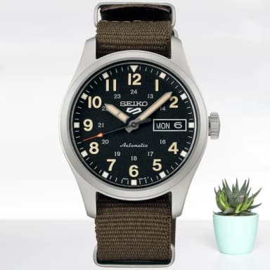 【SEIKO 精工】5 Sports系列 Lineup 復古軍風 機械腕錶 母親節 禮物 推薦(SRPJ85K1/4R36-13P0C)