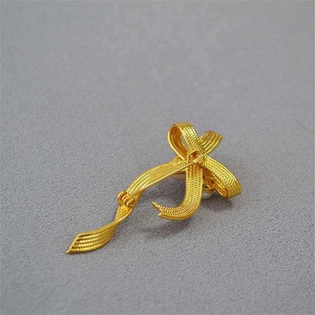 【MoonDy】配飾 別針 禮物 復古胸針 珍珠胸針 蝴蝶結胸針 絲帶別針 造型胸針 金屬胸針 金色胸針