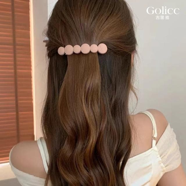 【Golicc】髮夾 法式復古 圓圈圈 2入組(母親節 生日 情人節 髮飾 頭飾 鯊魚夾 抓夾 禮物)