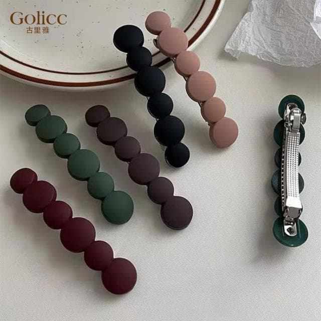【Golicc】髮夾 法式復古 圓圈圈 2入組(母親節 生日 情人節 髮飾 頭飾 鯊魚夾 抓夾 禮物)