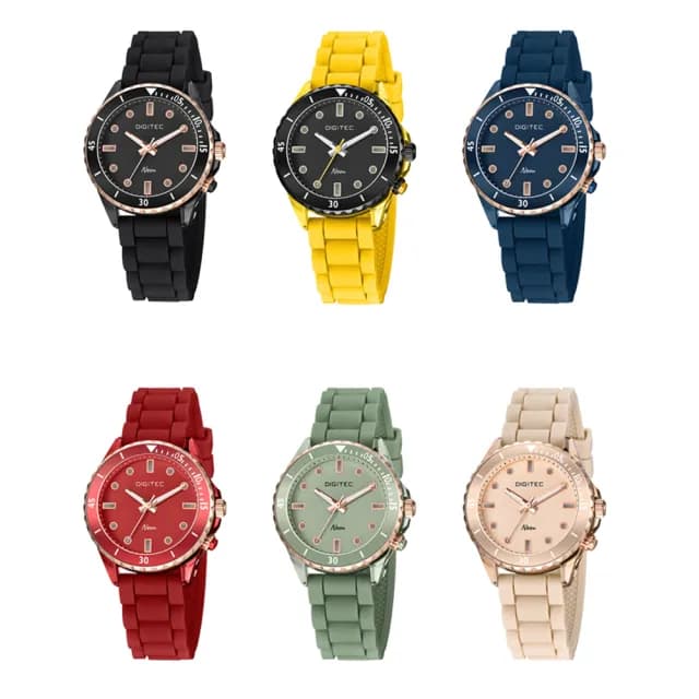 【DIGITEC】BDN-9102T 炫彩霓虹運動錶 日本機芯 Neon霓虹光刻度 夜光指針 矽膠 腕錶