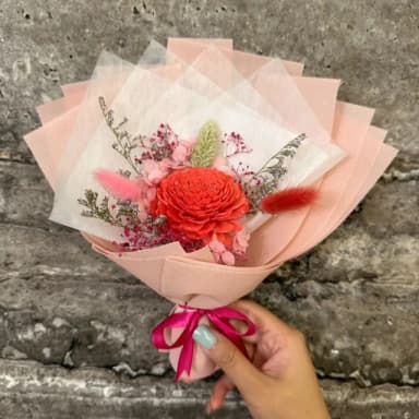 【A-ONE 匯旺】不凋花束 紅玫瑰花索拉花 香皂花 永生花束 通草花 情人節 生日禮物伴娘禮 婚禮小物
