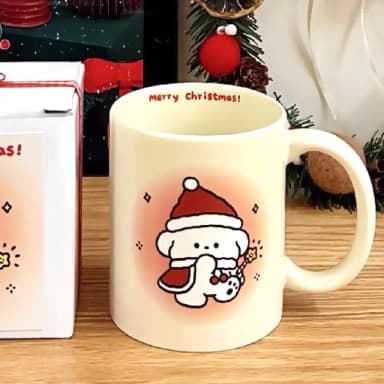 【可愛杯杯】聖誕可愛小狗陶瓷馬克杯(可微波 水杯子 茶杯 咖啡杯 牛奶杯 辦公室 生日禮物 交換禮物)