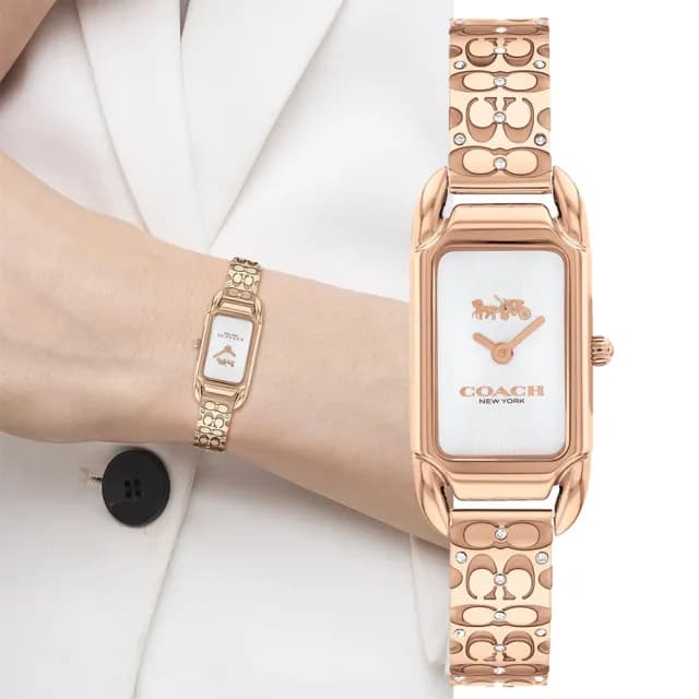 【COACH】Cadie 長方形C字錶帶女錶-17.5 x 28.5mm 禮物 送禮 手錶(CO14504197)