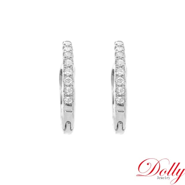 【DOLLY】0.10克拉 750白K金鑽石耳環(母親節 長輩送禮 交換禮物首選)