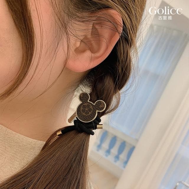 【Golicc】髮圈 復古皮質小香ins 丸子頭(母親節 生日 情人節 髮飾 髮帶 飾品 禮物)