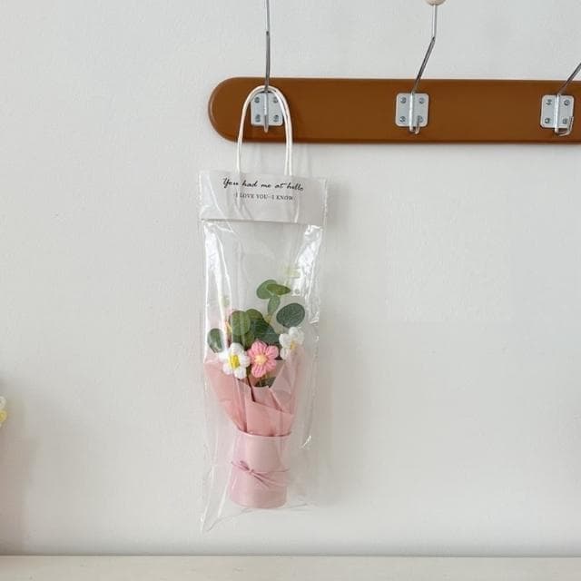 【A-ONE 匯旺】生日花束 針織花束 婚禮禮物 編織花束 婚禮小物 針織花 編織花 畢業編織花盆栽 編織花盆