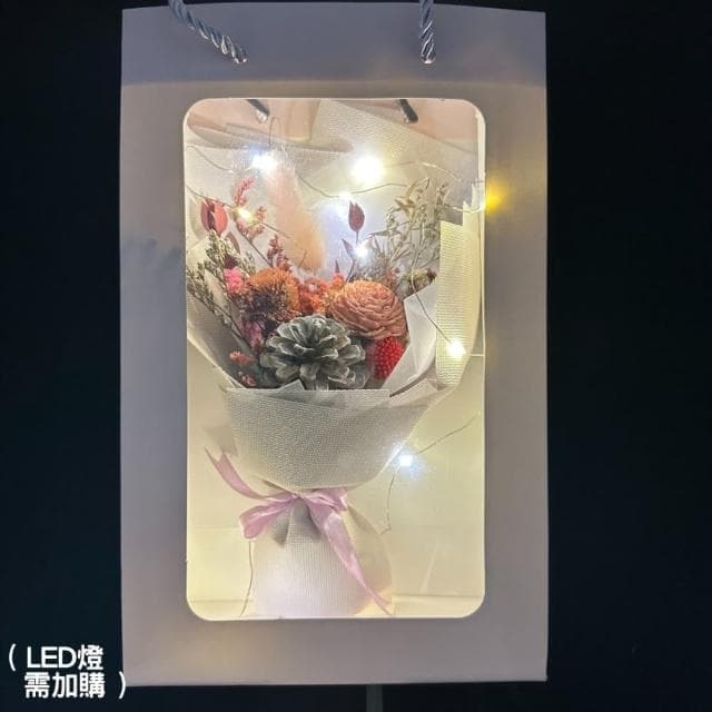 【A-ONE 匯旺】天然松果花束 索拉擴香花 畢業禮物 永生花束 乾燥花 太陽玫瑰花束