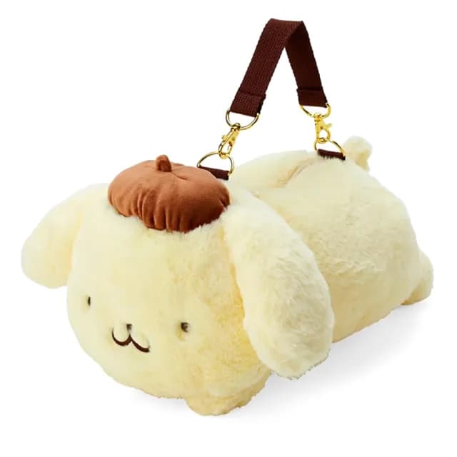 【SANRIO 三麗鷗】父親節禮物 布丁狗生日系列 絨毛造型兩用包 手提包 斜背包 布丁狗 屁屁