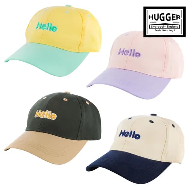 【HUGGER】文青撞色兒童棒球帽 Hello多色(背包同款童裝鴨舌帽透氣輕巧防曬)