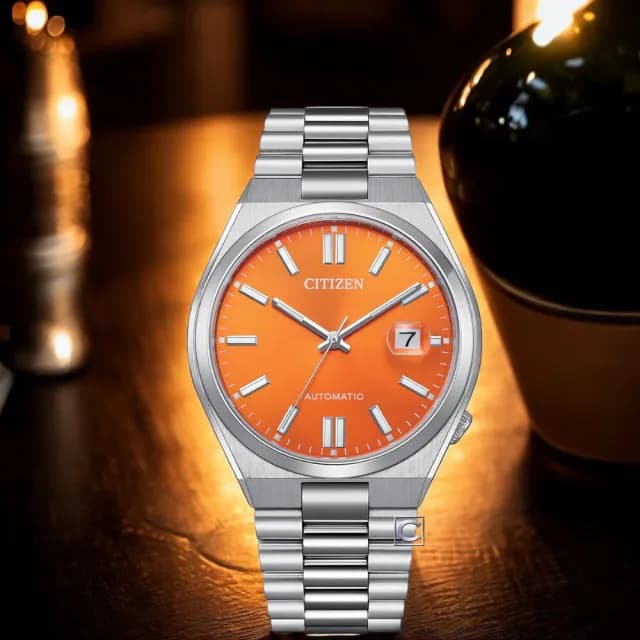 【CITIZEN 星辰】Mechanical 時尚機械腕錶 男錶 女錶 手錶 指針錶-橘40mm 禮物 推薦(NJ0151-88Z)