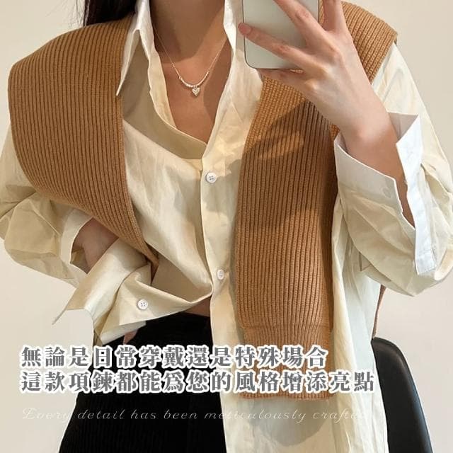 【質感女孩】S925純銀愛心轉珠項鍊(高級 設計感 穿搭 頸鍊 短鍊 配件 禮物)