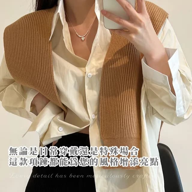 【質感女孩】S925純銀愛心轉珠項鍊(高級 設計感 穿搭 頸鍊 短鍊 配件 禮物)