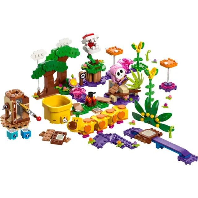 【LEGO 樂高】超級瑪利歐系列 71434 蘇打叢林 創作組合(互動式遊戲 任天堂 粉紅色嘿呵 吞食花 禮物)