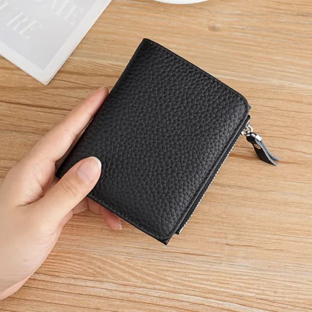 【隨身小物】日式簡約RFID真皮女士短夾(皮夾 拉鍊包 零錢包 卡夾包 女包 手拿包 禮 