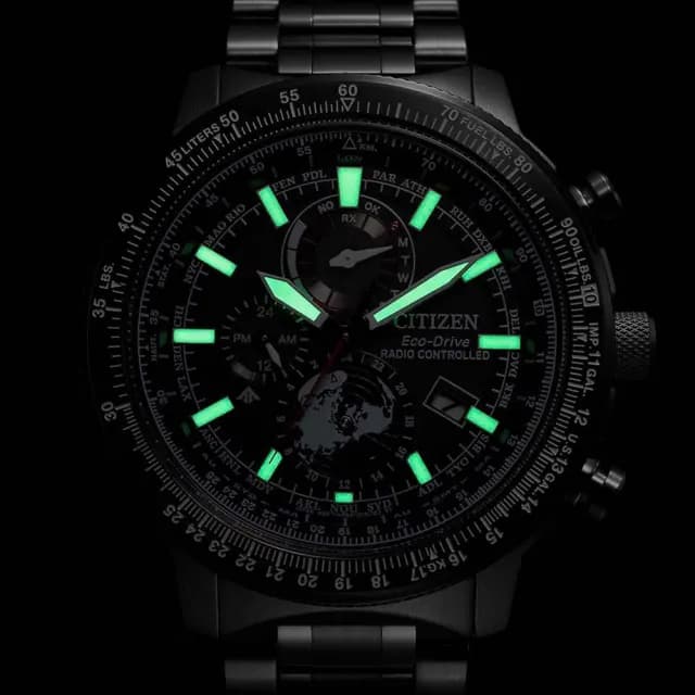 【CITIZEN 星辰】PROMASTER系列 電波對時 萬年曆 光動能飛行腕錶 畢業禮物 送禮 推薦(BY3005-56G)