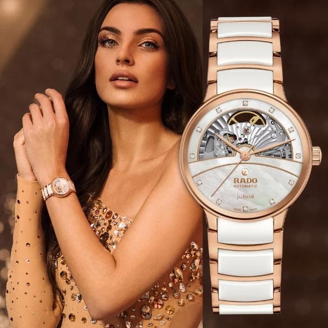 【Rado 雷達表 官方授權】Centrix 晶萃鑽石開芯陶瓷機械女錶-35mm R03推薦 送禮 禮物 推薦(R30029922)