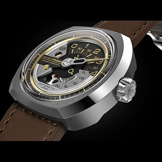 【SEVENFRIDAY】V2 設計師工藝自動上鍊機械錶-銀x咖啡 送禮 禮物 推薦(V2)