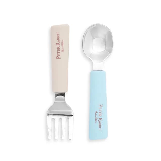 【奇哥】比得兔不鏽鋼湯叉餐具組(學習湯匙/學習叉/兒童餐具)