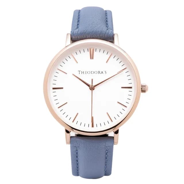 【THEODORA’S 希奧朵拉】小錶面｜Hera 簡約中性款金屬真皮手錶(小錶面 女錶 簡約手錶)
