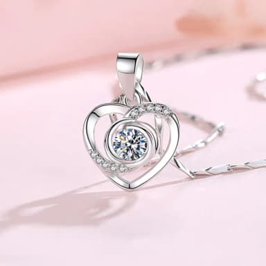 【KT DADA】999 純銀項鍊 婚禮禮物 合成鑽石 銀項鍊 紀念日禮物 小飾品 質感小物 禮品 生日禮物 伴娘禮物