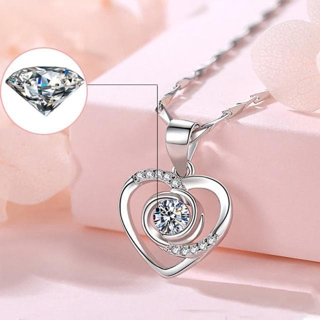 【KT DADA】999 純銀項鍊 婚禮禮物 合成鑽石 銀項鍊 紀念日禮物 小飾品 質感小物 禮品 生日禮物 伴娘禮物