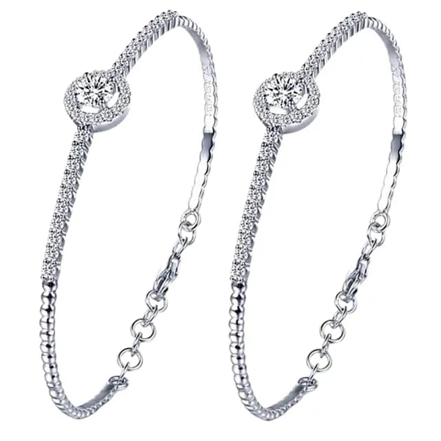 【MoonDy】包包 女朋友生日禮物 新娘飾品 純銀手鐲 手環 銀手鐲 仿真鑽石手鐲 純銀手環 飾品 手飾 韓