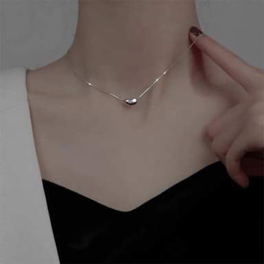 【KT DADA】女項鍊 短鍊 鎖骨鍊 S925純銀項鍊 韓國項鍊 相思豆項鍊 豌豆項鍊 水滴項鍊 閨蜜項鍊 女友禮