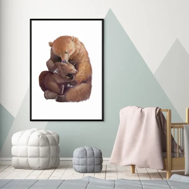 【菠蘿選畫所】擁你入懷 -70x100cm(親子插畫掛畫/父親節禮物/遊戲房佈置)