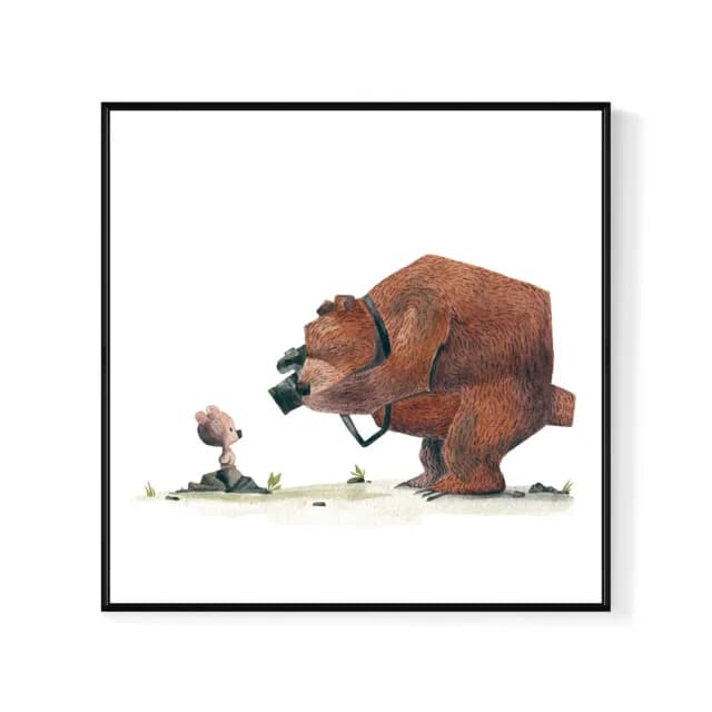 【菠蘿選畫所】紀錄你的成長-40x40cm(親子插畫掛畫/父親節禮物/遊戲房佈置)