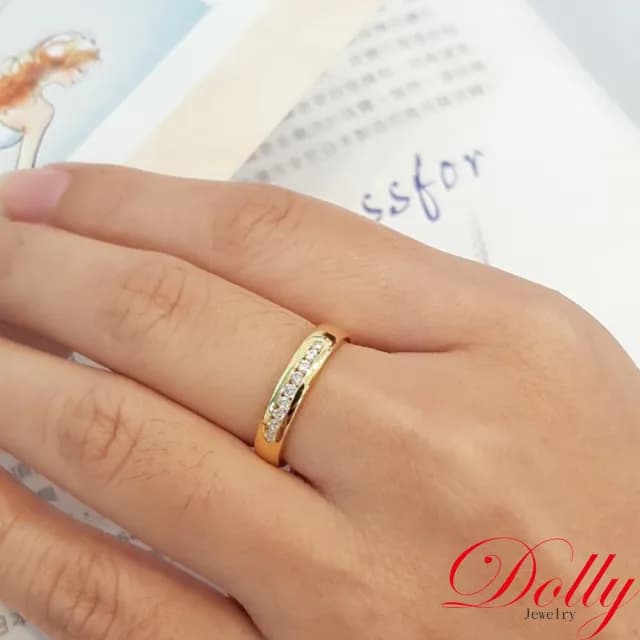 【DOLLY】0.20克拉 F/VS2 14K黃K金鑽石戒指-003(母親節 長輩送禮 交換禮物首選)
