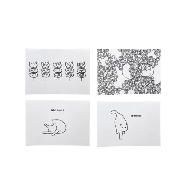 【CLEAN 克林】貓咪雙面明信片(A good bb 明信片 文創 文青 畢業卡 生日卡片 簡約 貓咪 可愛明信片)