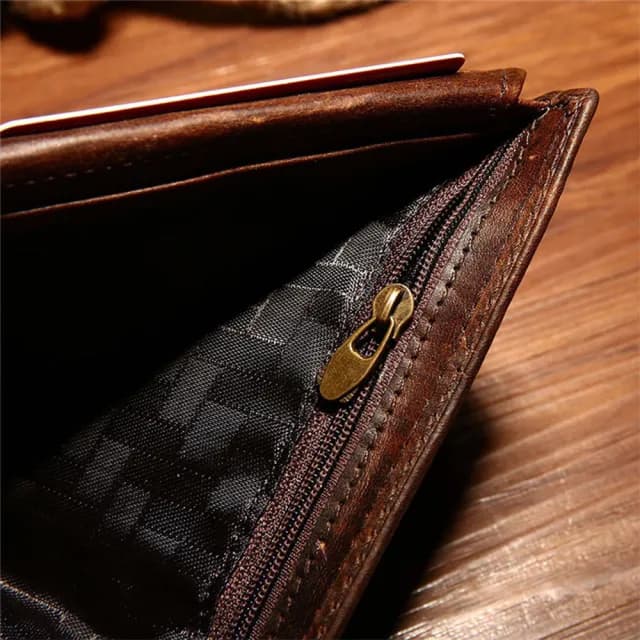 【MoonDy】父親節禮物 男生錢包 牛皮短夾 土防盜短夾 皮包 錢包 仿刮短夾 真皮短夾-復古牛皮 2折皮 黑色短